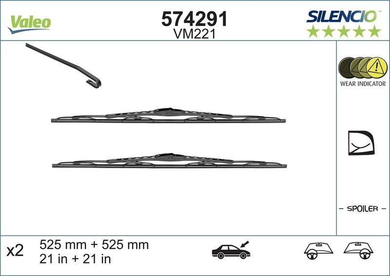 VALEO Wiper Blade SILENCIO CONVENTIONAL SET