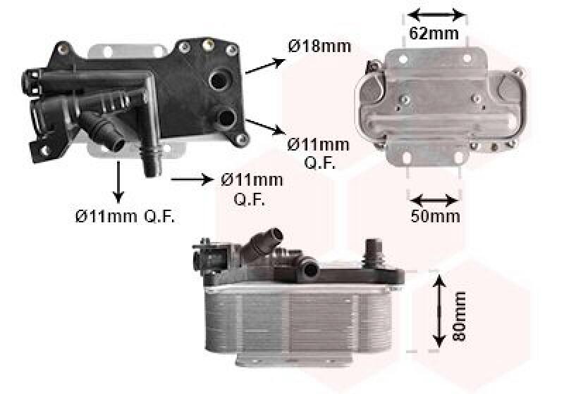 VAN WEZEL Oil Cooler, automatic transmission