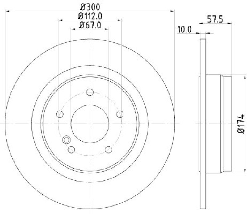 2x HELLA Bremsscheibe PRO 8DD 355 114-211