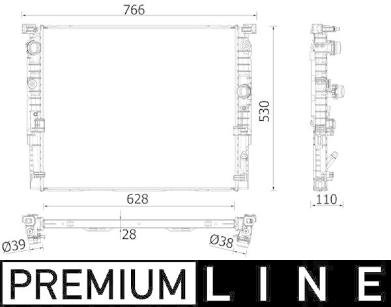 MAHLE Radiator, engine cooling BEHR *** PREMIUM LINE ***