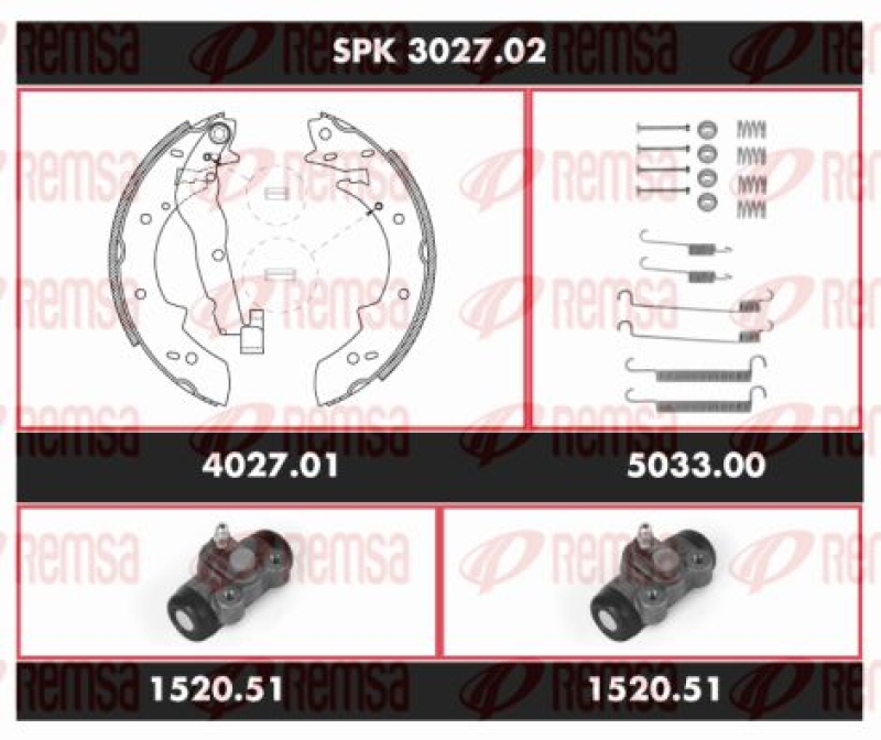 REMSA Brake Kit, drum brake Super Precision Kit