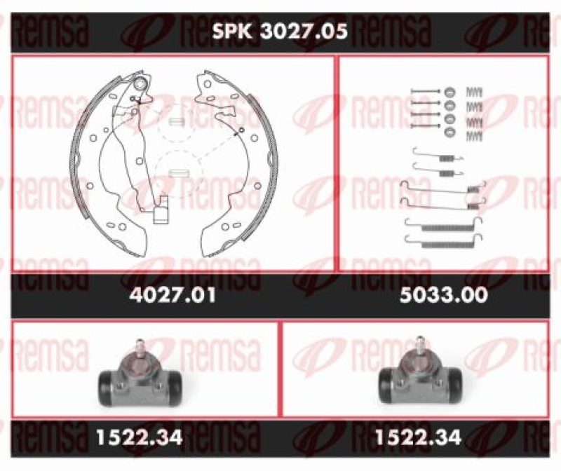 REMSA Bremsensatz, Trommelbremse Super Precision Kit