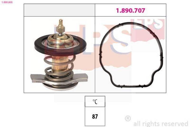 EPS Thermostat für Kühlmittel / Kühlerthermostat Made in Italy - OE Equivalent