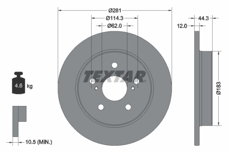 2x TEXTAR Bremsscheibe PRO