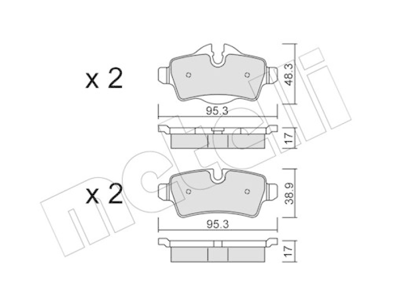 METELLI Bremsbelagsatz, Scheibenbremse 22-0769-0