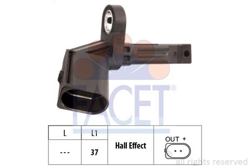 FACET Sensor, Raddrehzahl Made in Italy - OE Equivalent