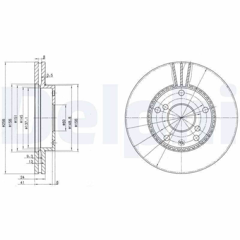 2x DELPHI Bremsscheibe BG3531