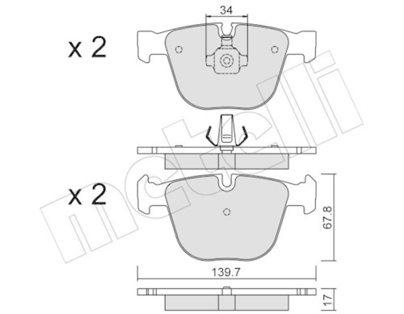 METELLI Bremsbelagsatz, Scheibenbremse 22-0773-0