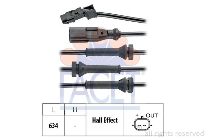 FACET Sensor, Raddrehzahl Made in Italy - OE Equivalent