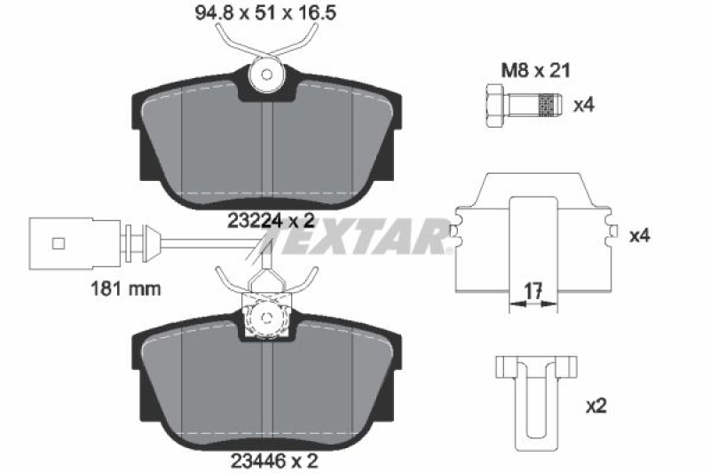 TEXTAR Brake Pad Set, disc brake Q+