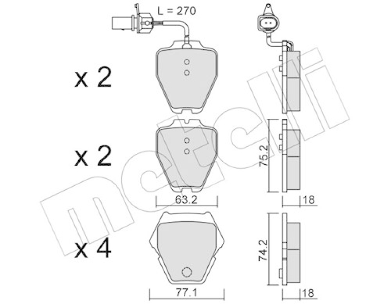 METELLI Brake Pad Set, disc brake