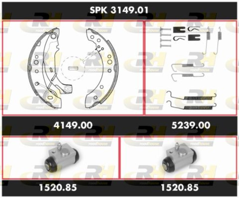 ROADHOUSE Brake Kit, drum brake Super Precision Kit