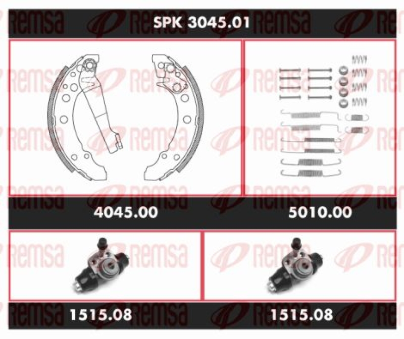 REMSA Brake Kit, drum brake Super Precision Kit