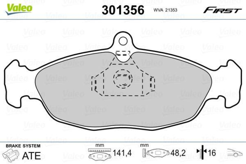 VALEO Brake Pad Set, disc brake FIRST