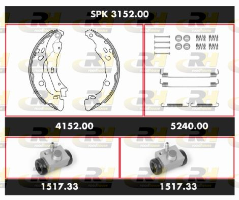 ROADHOUSE Brake Kit, drum brake Super Precision Kit