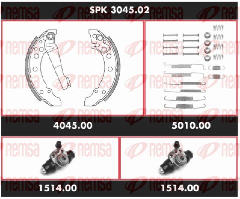 REMSA Brake Kit, drum brake Super Precision Kit