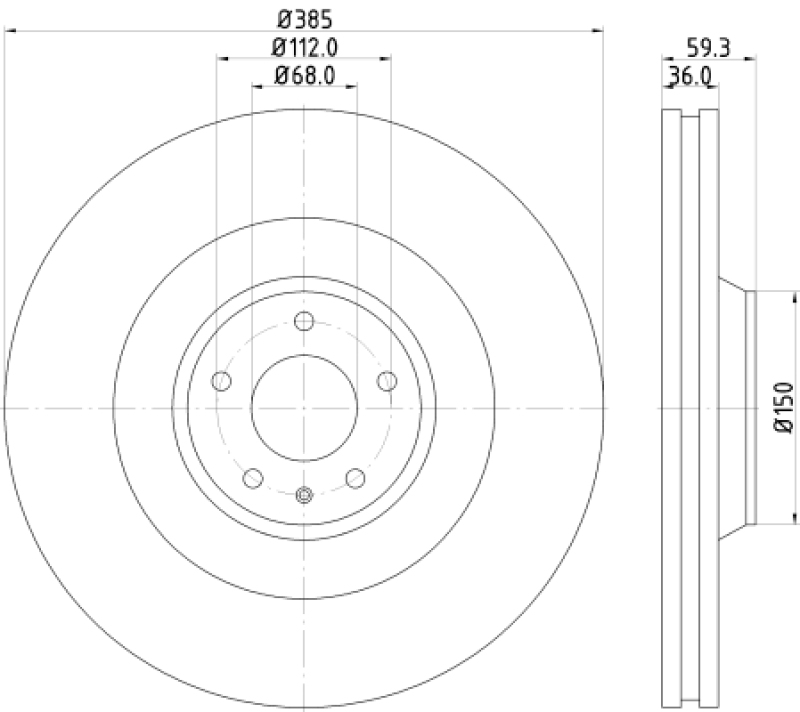 2x HELLA Brake Disc PRO High Carbon