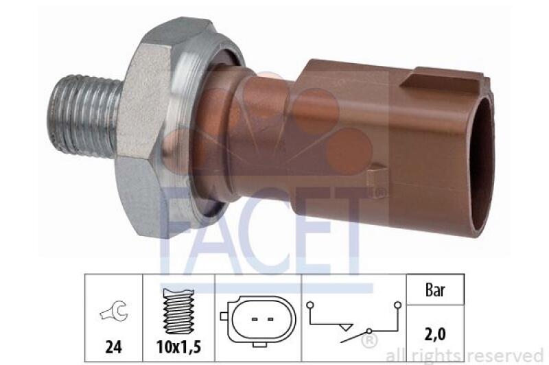 FACET Oil Pressure Switch Made in Italy - OE Equivalent