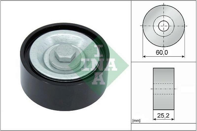 INA Deflection/Guide Pulley, v-ribbed belt
