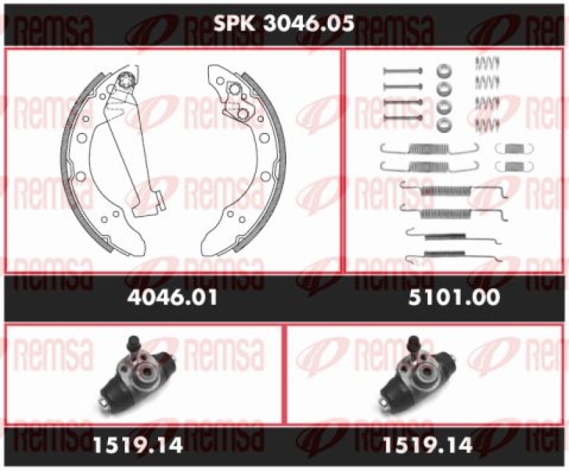 REMSA Brake Kit, drum brake Super Precision Kit