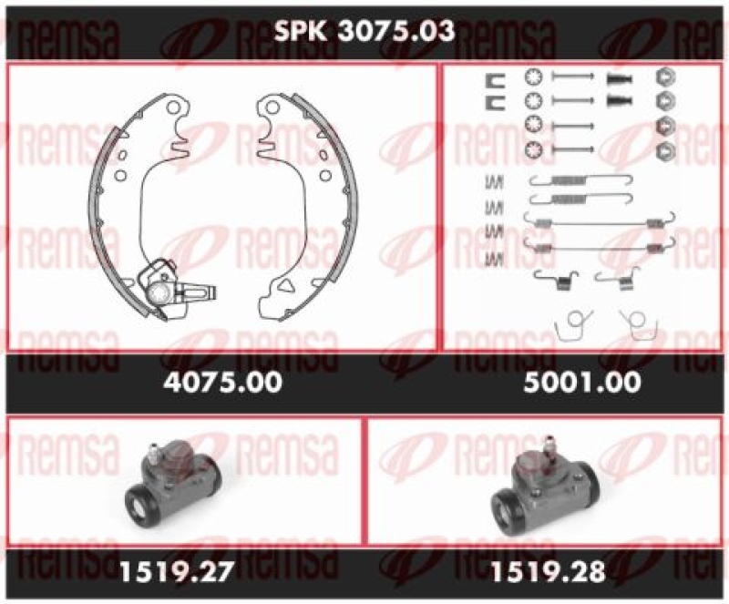 REMSA Brake Kit, drum brake Super Precision Kit