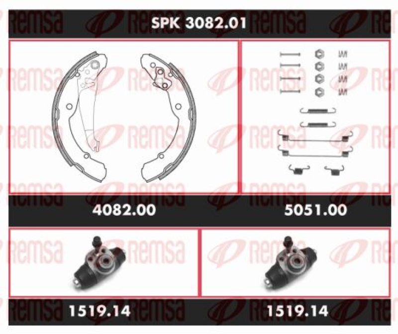REMSA Brake Kit, drum brake Super Precision Kit