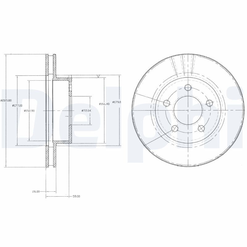 2x DELPHI Bremsscheibe