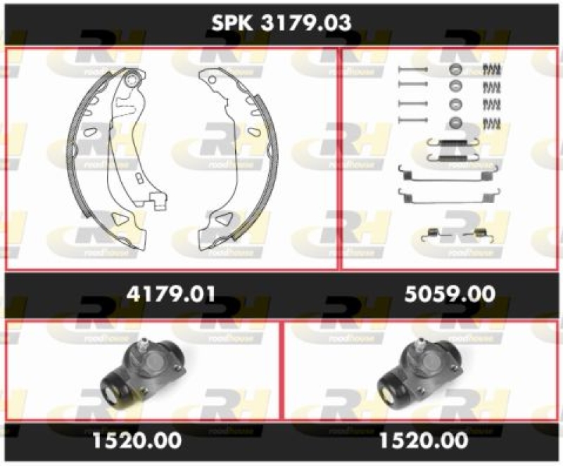 ROADHOUSE Brake Kit, drum brake Super Precision Kit