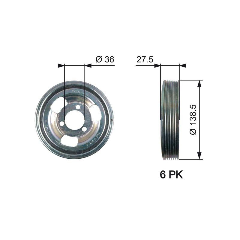 GATES Belt Pulley, crankshaft DriveAlign®