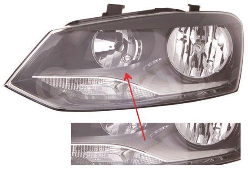 1x Halogen Hauptscheinwerfer passend für VW Polo 5 6R1 1.2 TSI 1.4 1.6 TDI GTI