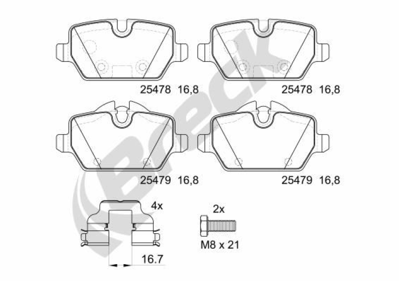 BRECK Brake Pad Set, disc brake