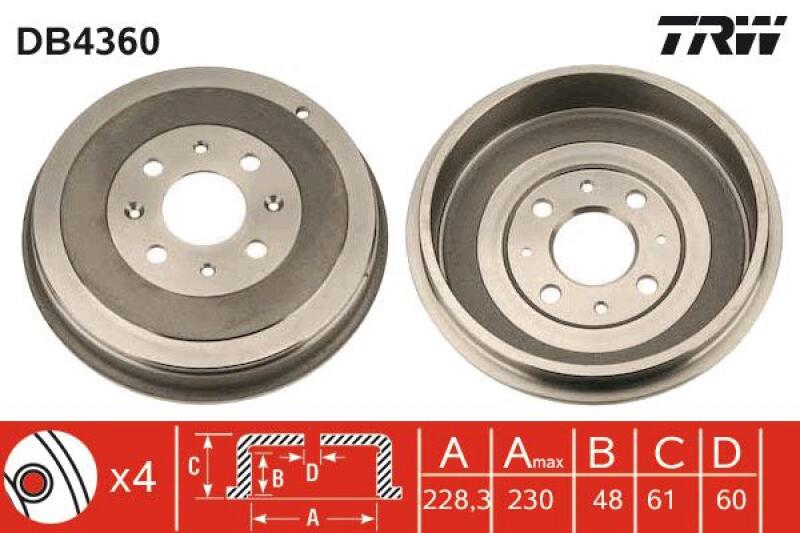 2x TRW Bremstrommel