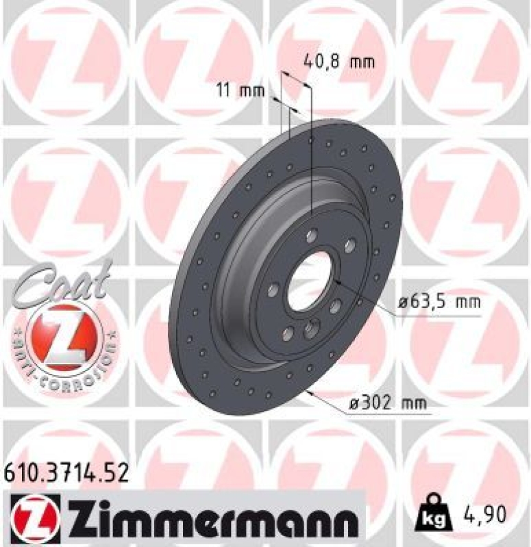 2x ZIMMERMANN Bremsscheibe SPORT COAT Z