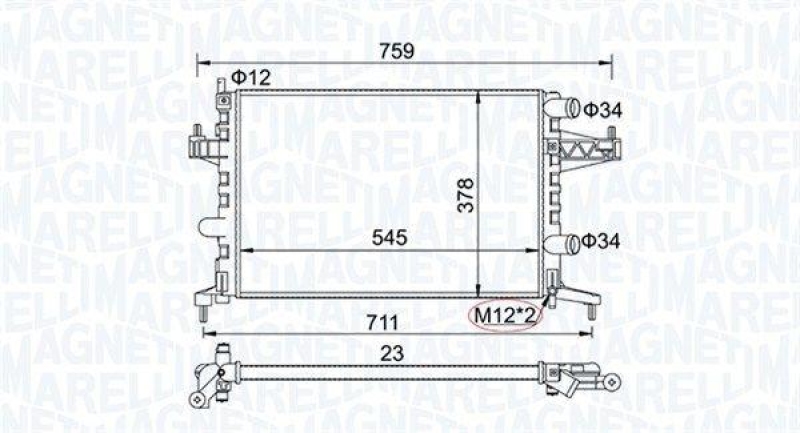 MAGNETI MARELLI Radiator, engine cooling