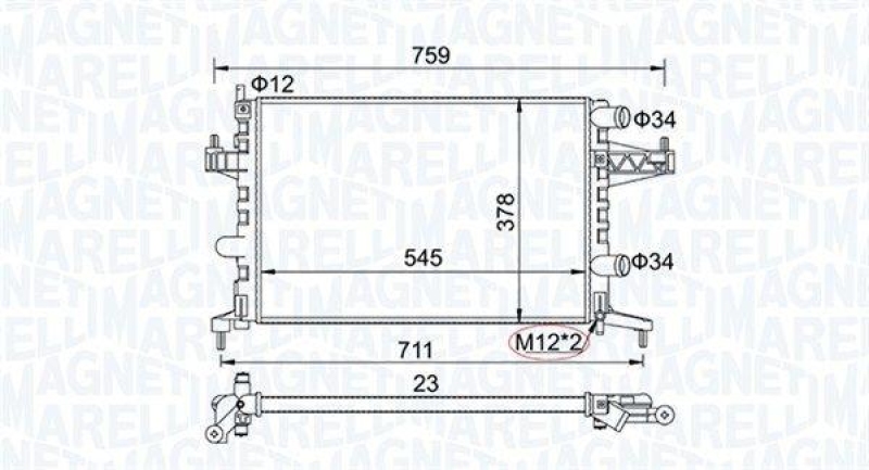 MAGNETI MARELLI Kühler, Motorkühlung