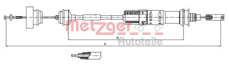METZGER Seilzug, Kupplungsbet&auml;tigung 113922