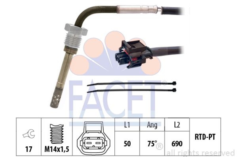 FACET Sensor, Abgastemperatur Made in Italy - OE Equivalent