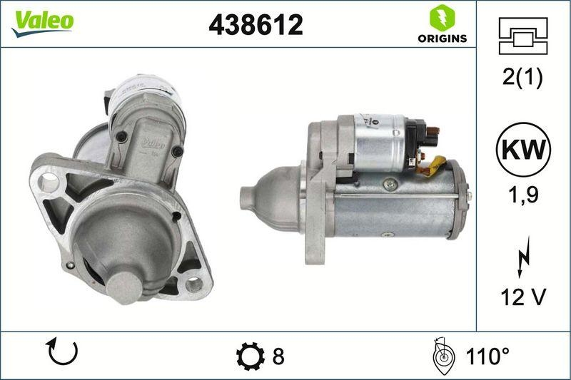 VALEO Starter VALEO ORIGINS - NEW O.E. TECHNOLOGIE 438612