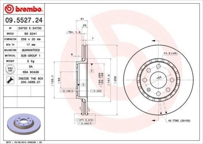 2x BREMBO Bremsscheibe PRIME LINE