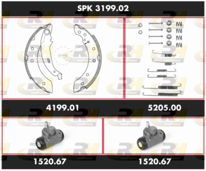 ROADHOUSE Brake Kit, drum brake Super Precision Kit