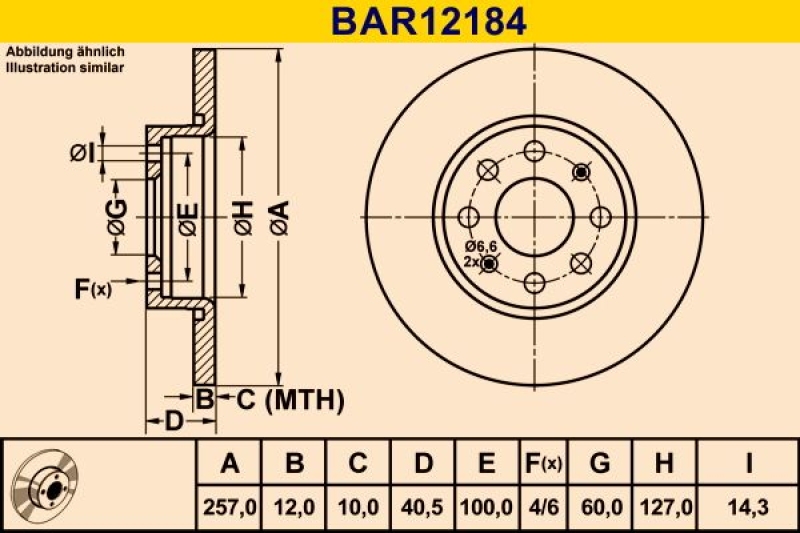 2x BARUM Bremsscheibe