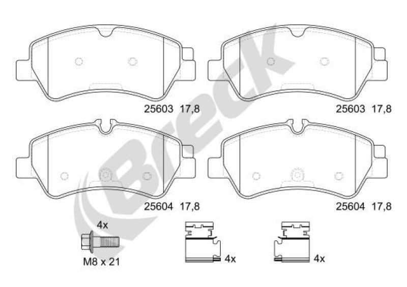 BRECK Brake Pad Set, disc brake