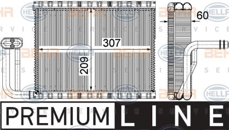 HELLA Evaporator, air conditioning BEHR HELLA SERVICE *** PREMIUM LINE ***