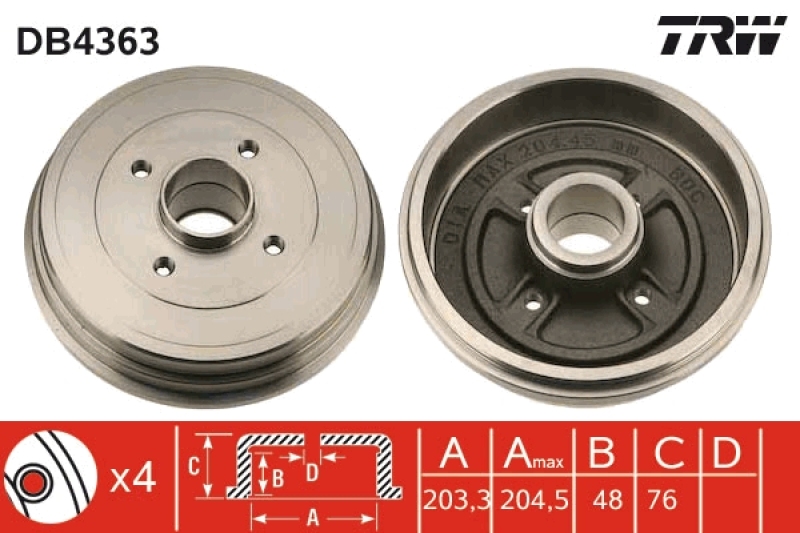 2x TRW Bremstrommel