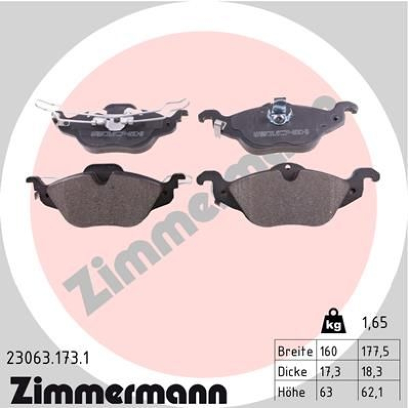 ZIMMERMANN Brake Pad Set, disc brake