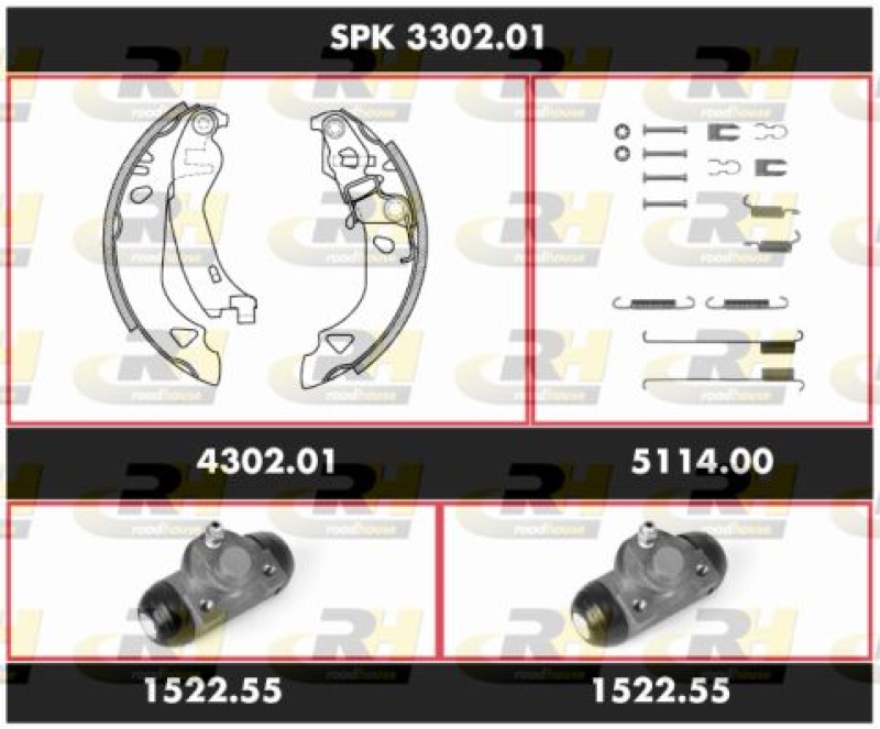 ROADHOUSE Brake Kit, drum brake Super Precision Kit