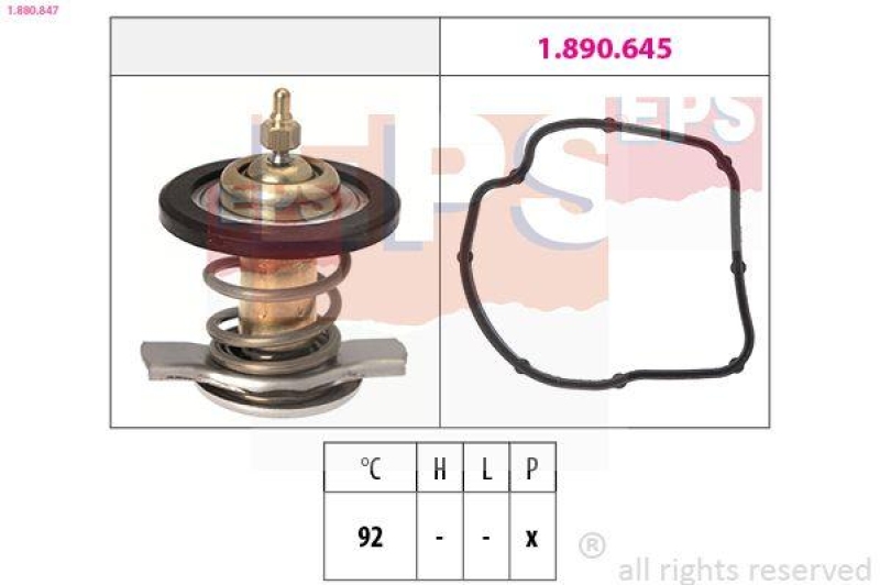 EPS Thermostat für Kühlmittel / Kühlerthermostat Made in Italy...