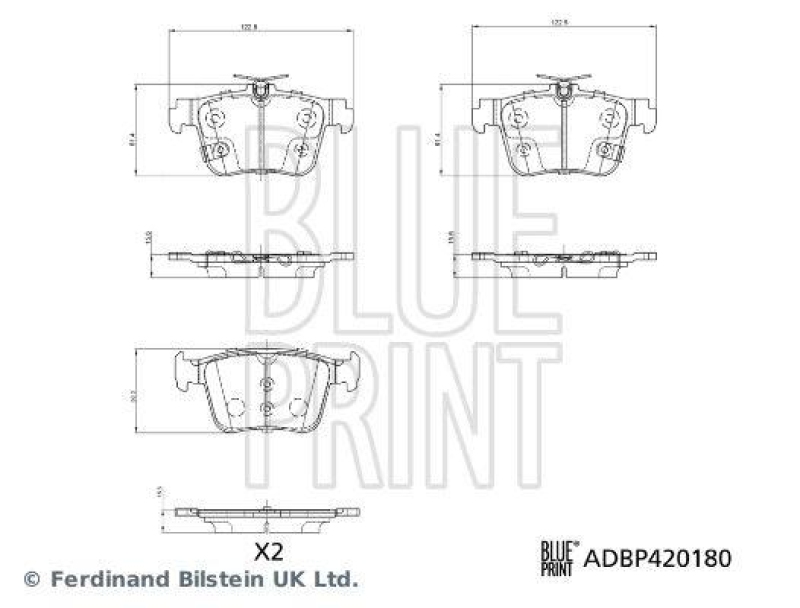 BLUE PRINT Bremsbelagsatz, Scheibenbremse ADBP420180
