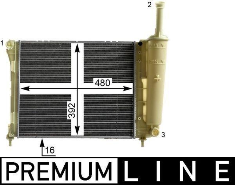 MAHLE Radiator, engine cooling BEHR *** PREMIUM LINE ***