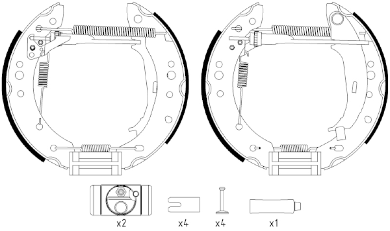 HELLA Brake Shoe Set Shoe Kit Pro
